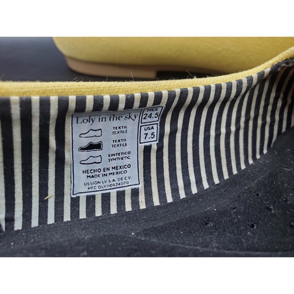 Loly in the Sky Size 7.5 Hello Sunshine Yellow Spring Summer Flats Pre-owned - Picture 5 of 12